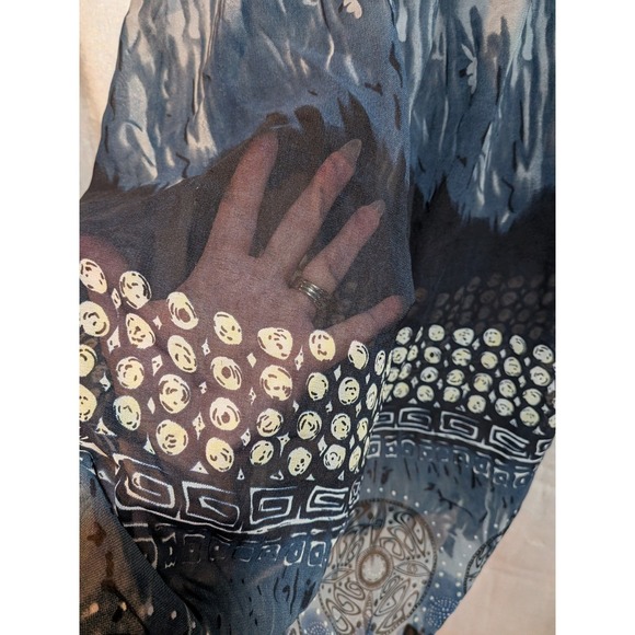 Boho Whimsigoth Grunge Rock Indie Sleeze Glam Gray Tie Dye XS Maxi Skirt - Picture 4 of 6